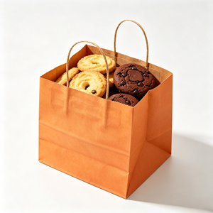 Sacs d'emballage alimentaire personnalisés en papier kraft, halal, écologiques, jetables, recyclables, avec poignée, pour pizza, poulet frit, vente en gros - Product Image 4