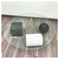Table basse de salon, base de table cylindrique en marbre, table en verre pour salon