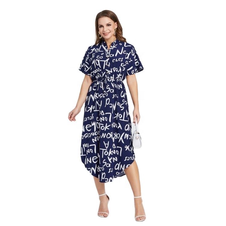 chinese dress ladies Elegant Plus Size A-Line Chiffon Dress with Ruffle Sleeves main image 1