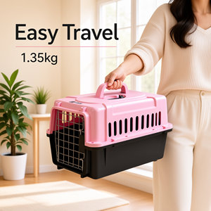 Jaula de Transporte para Mascotas <span class=keywords><strong>IATA</strong></span>, Pequeña, de Plástico PP, con Cierre de Resorte y Tornillos, Colores Pastel, Apilable, para Perros y Gatos - Product Image 2