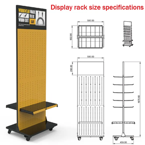 Soportes de exhibición de accesorios para teléfono móvil móviles de metal moderno, tableros de clavos para suelo de tienda con estantes y ganchos para uso en tienda - Product Image 2