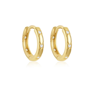 CANNER Boucles d'oreilles créoles Huggie en argent sterling 925 avec zircon incrusté couleur éclat de foudre - Product Image 1