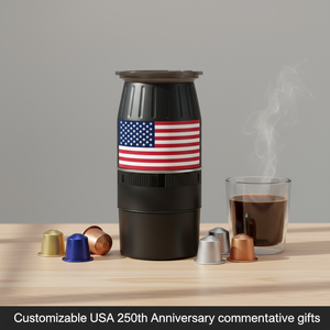เครื่องชงกาแฟเอสเพรสโซแบบพกพา 3 in 1 ลายธงชาติสหรัฐฯ ฉลองครบรอบ 250 ปี เหมาะสำหรับเป็นของขวัญ ใช้ได้ทั้งที่บ้าน ที่ทำงาน รถบรรทุก และการตั้งแคมป์ - Product Image 1