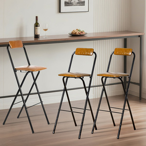 Tabouret de bar moderne pliable et portable - Tabouret haut avec dossier, couleur personnalisée, usage commercial pour la maison, le bar, l'hôtel, les installations de loisirs - Product Image 4