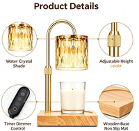 Lampe chauffe-bougie avec 3 ampoules, chauffe-bougie à hauteur réglable et intensité variable avec minuterie, lampe à bougie avec boîte cadeau charmante