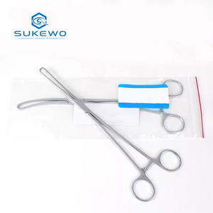Pinzas cervicales de acero inoxidable KEWO Medical, instrumento quirúrgico ginecológico, pinzas retractoras cervicales rectas/curvas - Product Image 4