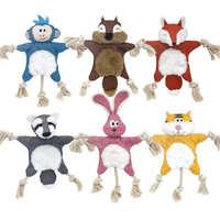 2025 nouveau gros singe tigre lapin forme en peluche jouets pour animaux de compagnie corde noeuds froissé grinçant chien jouet à mâcher