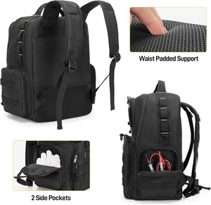 Electrician Repairman Tactical Work Tool Bag Heavy-Duty Tool Storage Bag <b>Backpack</b> with Padded Shoulder - Product Image 4