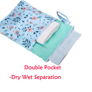 Borsa Riutilizzabile di Alta Qualità 25*35cm Resistente all'Acqua con Doppia Tasca e Blocchi di Colore per Conservare Pannolini, Vestiti o Altri Oggetti - Product Image 3