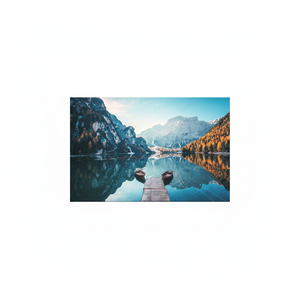 Toile imprimée : Décoration murale avec paysage de montagne des Dolomites et du lac Braies, toile enveloppée - Product Image 2