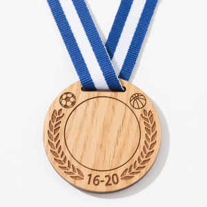 Laser khắc gỗ tùy chỉnh huy chương cạnh tranh chuyên nghiệp giải thưởng cho đi xe đạp bóng đá Trường olympics gỗ bền vững tìm nguồn cung ứng - Product Image 1