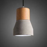 Lampe suspendue en bois de style loft industriel rétro, petite, en fer et en ciment, avec interrupteur à télécommande pour hôtels, ateliers d'art