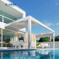 Pergola rétractable en aluminium à lames orientables avec 75 % d'ouverture ciel-terre et lames à double couche pour patios et espaces extérieurs
