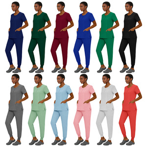 Unisex Scrub Set Moisture Wicking Comfortable Split Uniform For Medical Dental Cosmetic Workwear S XXL - Product Image 1