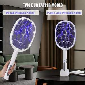 Raquette anti-moustiques électrique rechargeable à double interrupteur, écologique, pour intérieur et extérieur, lampe tue-moustiques, sécurité - Product Image 3