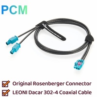 Câble coaxial automobile 2 en 1 Mini FAKRA femelle vers double FAKRA mâle, connecteur Rosenberger d'origine pour automobile IVI GNSS V2X
