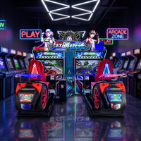 Machine de jeu de course de motos à deux joueurs avec environnement urbain virtuel pour les parcs d'attractions pour enfants