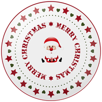 Service de table en céramique de Noël 2026 – Assiettes de Noël festives rouges et vertes à motif étoile et renne en porcelaine pour fêtes et maison