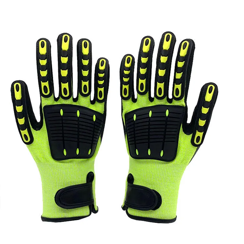 Gants mécaniques résistants aux chocs de niveau 5 TPR palm nitrile haute qualité noir sécurité machines de travail gants résistants aux coupures