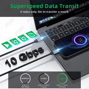 สายต่อ USB C 100W ความเร็ว 10Gbps USB3.1 Gen2 หัวงอ 90 องศา รองรับการชาร์จเร็ว 5A สำหรับ PS5 <span class=keywords><strong>VR</strong></span> - Product Image 4