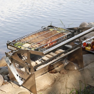 TOSHINE Nuovo Griglia Pieghevole Personalizzata Moderna in Acciaio Inox, BBQ Portatile <span class=keywords><strong>per</strong></span> Casa, Campeggio, Feste, Picnic, Arrosto di Pollo e Bistecche - Product Image 6