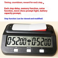 Horloge d'Échecs Chinois HQT101 Minuteur de Jeu de Go en Plastique de Forme Carrée avec un Échiquier en Papier Intégré