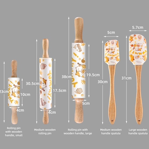 Commercio all'ingrosso Kawaii Cat Baking Essentials Kit guanti da forno raschietto per imbastire spazzola mattarello porta-pentola raschietto - Product Image 5