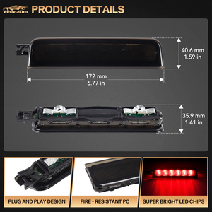 Luz de Freno LED Superior 2K0945087C para VW <span class=keywords><strong>Caddy</strong></span> MK3 2003-2015 MK4 ESTATE 2001-2016, Tercera Luz de Freno Trasera con Lente Roja Ahumada - Product Image 3