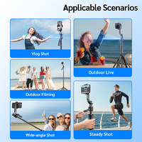 Stabilisateur de caméra mobile à 360 degrés en alliage d'aluminium avec télécommande pour smartphone, caméra, vidéo et diffusion en direct