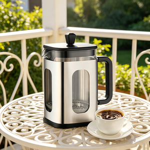 Cafetière et théière à piston sans BPA, en verre borosilicate épaissi avec 4 filtres - Product Image 1