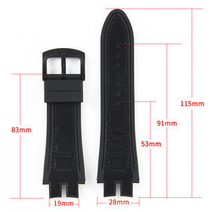Bracelet de montre connectée <span class=keywords><strong>Roger</strong></span> Duby EXCALIBUR King Series avec interface à vis en caoutchouc de 28 mm, étanche et respirant - Product Image 2