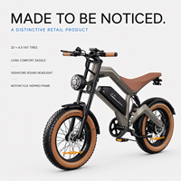 Vélo Électrique Tout-Terrain M20 à Pneus Larges 750W 48V 15.6Ah, VTT Électrique 7 Vitesses, Stock Prêt pour la Vente en Gros aux États-Unis, au Royaume-Uni et dans l'UE, OEM ODM