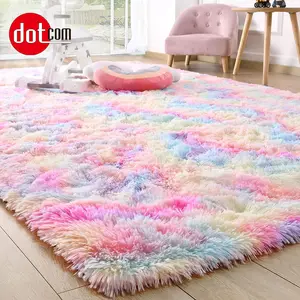 蓬松户外地毯客厅设计师圆形地毯手工羊毛丝绸地毯
