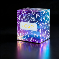 Boîte d'emballage carrée en PVC/PET écologique, effet laser, revêtement UV, lamination brillante, gaufrage, bijoux haut de gamme, soins de la peau, cadeau