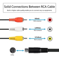 Mini-DIN 9-Pin Stecker auf 3 RCA Stecker AV-Verbindungskabel