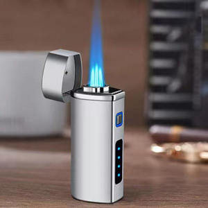 Briquet torche triple flamme en alliage de zinc à 3 jets, rechargeable par USB, au <span class=keywords><strong>butane</strong></span>, vente directe usine, pas cher - Product Image 1