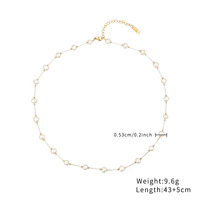 Bijoux fins vintage, collier de perles d'imitation blanches multicouches, long collier en acier inoxydable avec couches trempées, style tendance