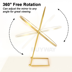 Có thể điều chỉnh linh hoạt 360 xoay xoay bàn hình bầu dục gấp xách tay Vanity mỹ phẩm phòng ngủ bàn đứng trang điểm gương - Product Image 3