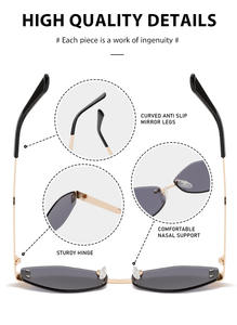 Lunettes de soleil ovales à monture intégrale UV400 - Protection UV pour les activités de plein air et les cadeaux - Arrivée avant le Nouvel An chinois - Product Image 6