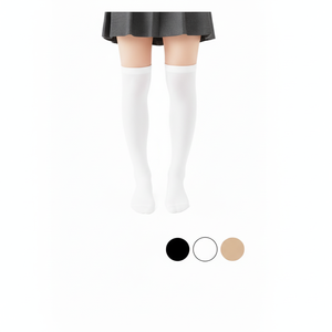 Calcetines Altos hasta la Rodilla para Mujer Lz108, Color Sólido, Tejidos, para Uso Diario, Grosor Estándar, Estilo Regular - Product Image 1