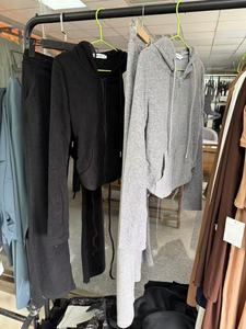 Felpe con cappuccio con cerniera piena di alta qualità CNSHELL e tute svasate con spago e pantaloni svasati 2 pezzi Set donna - Product Image 3