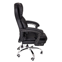 Chaise de bureau exécutive noire moderne, ergonomique, en cuir PU, design racing, multifonctionnelle, réglable en hauteur, personnalisation possible