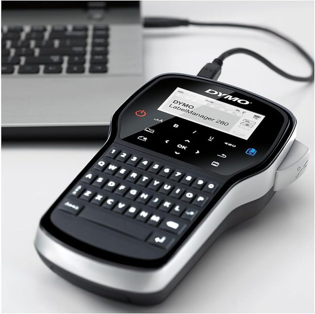 Easy-to-Use DYMO Label Printer LabelManager 280 LM 280 Rechargeable Portable D1 Tape Label Maker for Home Office Organization