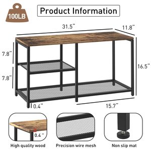 Suoernuo Living Room <strong>Rustic</strong> 3-Tier Sapateira Free Standing <strong>Shoe</strong> <strong>Racks</strong> Narrow <strong>Shoe</strong> <strong>Rack</strong> Storage Shelf <strong>Shoe</strong> <strong>Rack</strong> Bench - Product Image 3