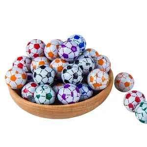 现货厂家销售豆球巧克力七彩糖果高品质纯大包装脆皮足球巧克力