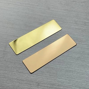 Plaque d'étiquette nominative personnalisée en métal en acier inoxydable miroir auto-adhésif insigne d'étiquette nominative en or rose - Product Image 1