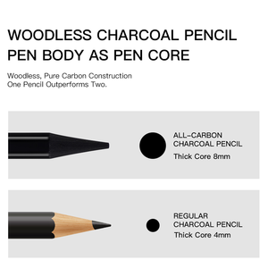 Matite Professionali in Carboncino di Alta Qualità per Schizzi e Disegni, Opache, Confezione da 12 Pezzi per Scuola, Casa e Studio - Product Image 3