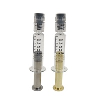 Seringue en verre standard de 1 ml avec embout Luer Lock, piston en métal argenté, outil de dosage gradué pour huile végétale