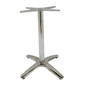 Pied de table lesté en acier inoxydable brossé à quatre branches avec pieds réglables pour café, hôtel, bistrot, espace repas - Product Image 4