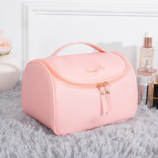Cheap Leather Cosmetic case Makeup Bag Organizer, Custom Private Label Womens Vanity Bag for Ladies